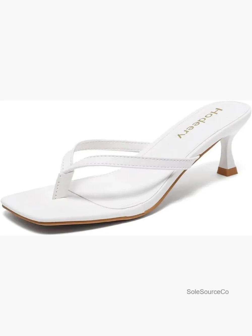 Kitten Heels Thong Sandals Square Toe Low Heels 2.5